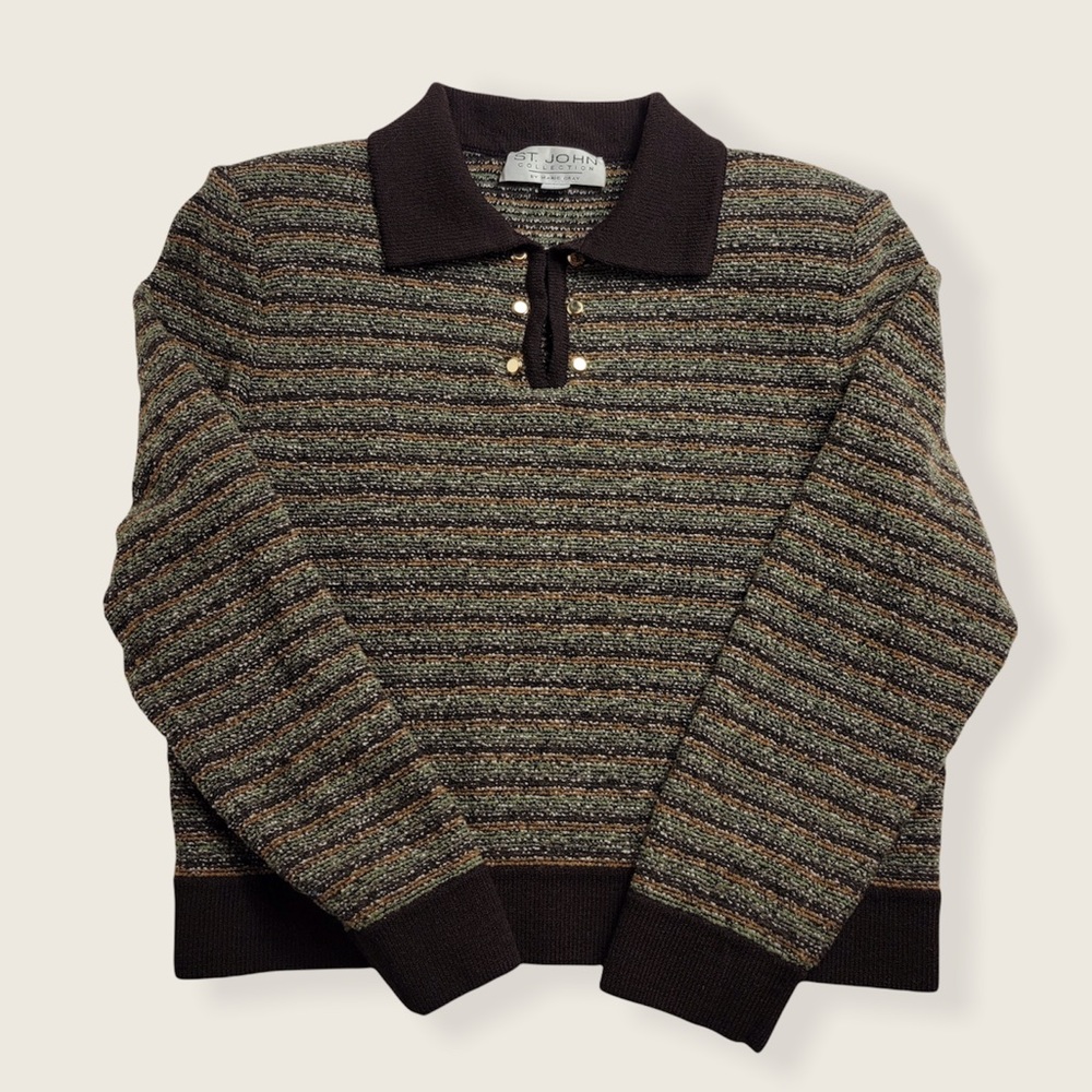 St John Collection Collared Pull Over Sweater - image 1